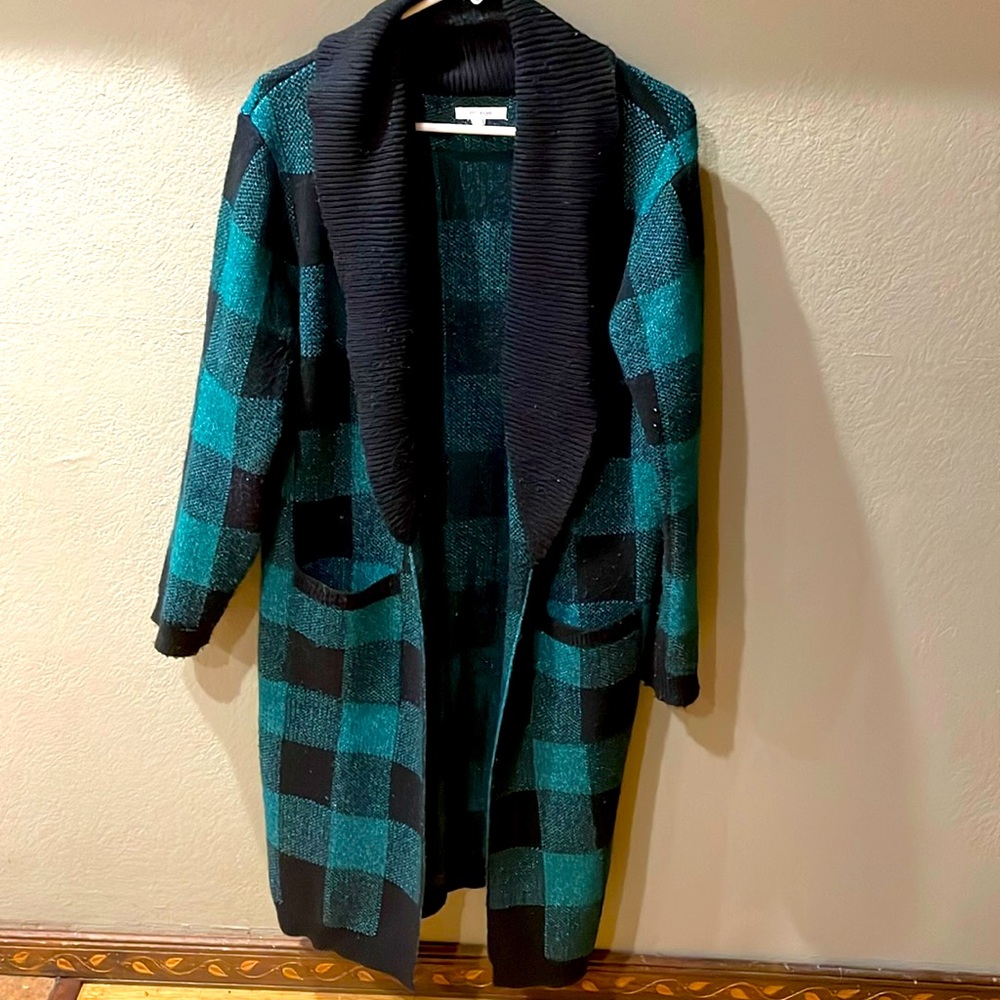 Maurices large oversized plaid cardigan sweater